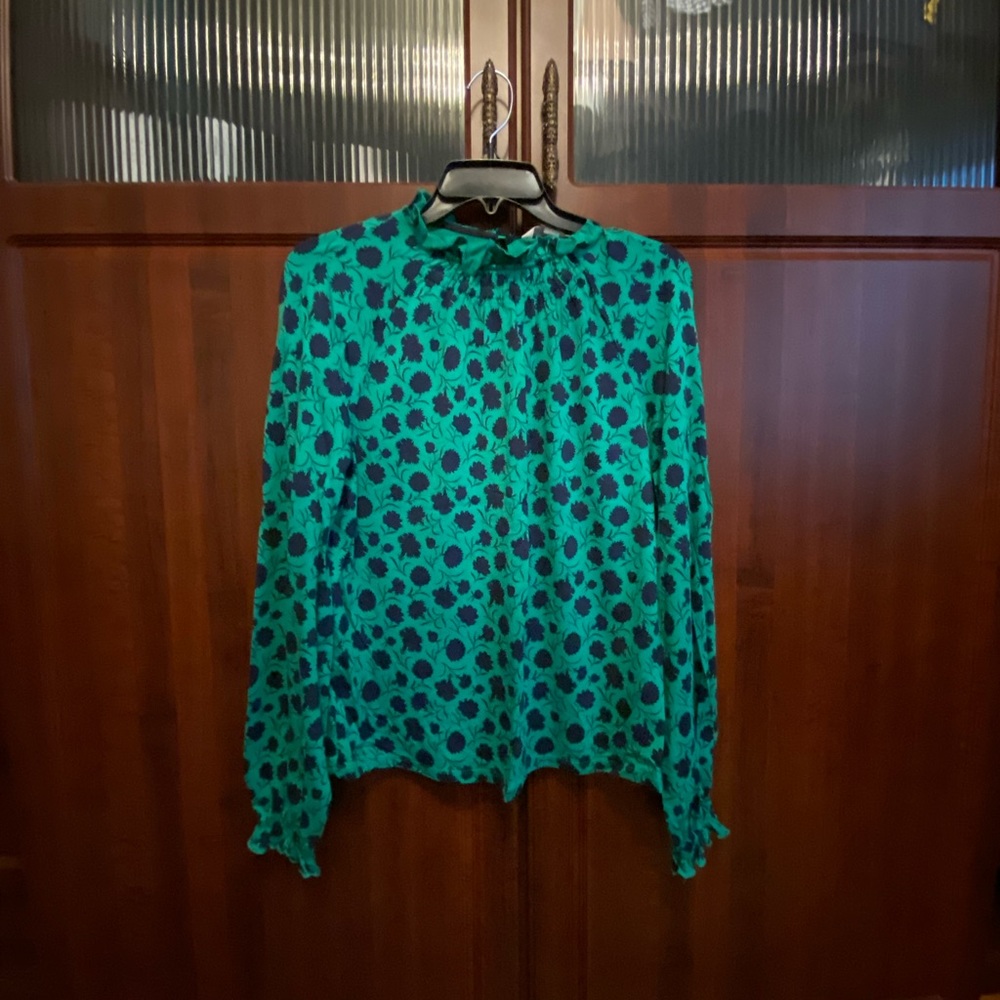 Boden Green and Navy Top